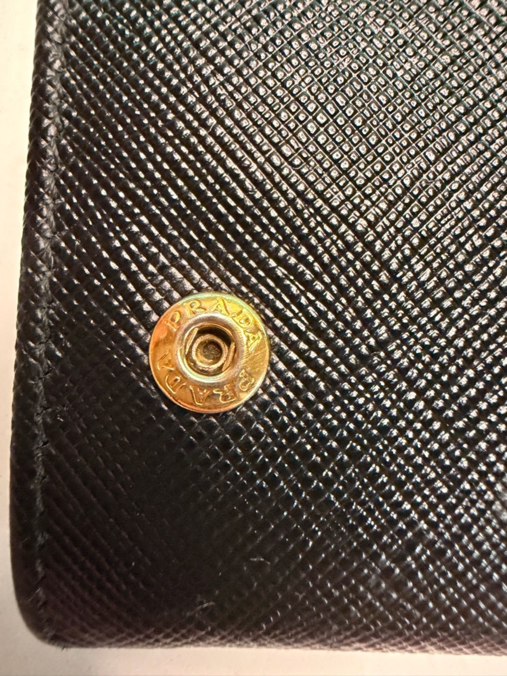 Prada Black Saffiano Leather Bow Wallet with Gold Logo - Picture 5 of 8